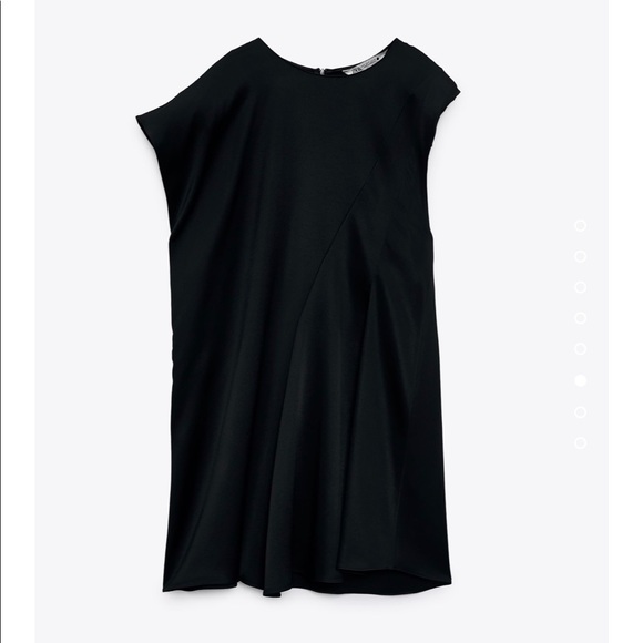 ZARA ASYMMETRICAL SATIN EFFECT DRESS sleeveless Size Xs NWT Black - Picture 6 of 8